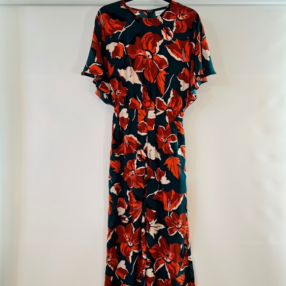 Piper & Scoot Pants - Piper & Scoot Silky Floral Wide Leg Jumpsuit